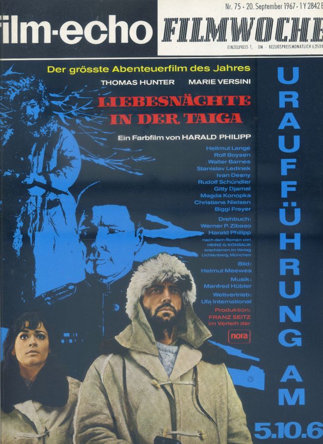 FILM-ECHO FILMWOCHE magazine side cover Issue 75 20 September 1967