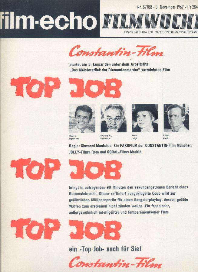 FILM-ECHO FILMWOCHE magazine side cover Issue 87-8 3 November 1967