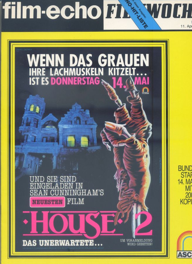 FILM-ECHO FILMWOCHE magazine side cover Issue 21 11 April 1987