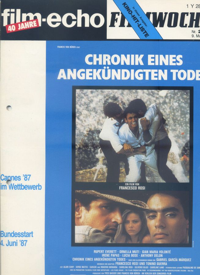 FILM-ECHO FILMWOCHE magazine side cover Issue 25-6 9 May 1987