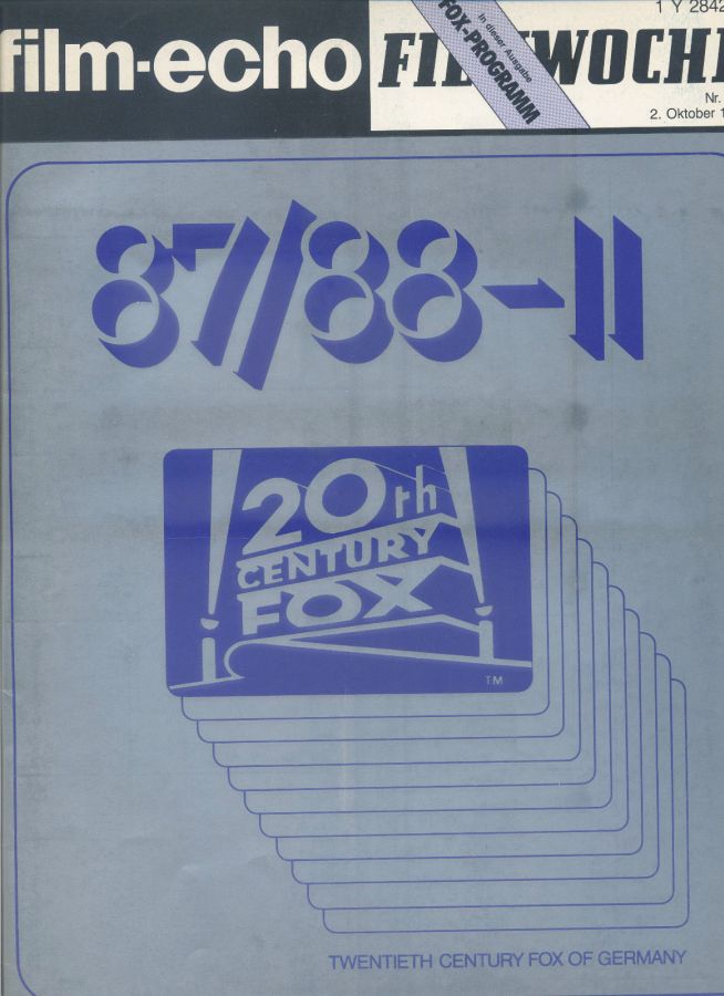 FILM-ECHO FILMWOCHE magazine side cover Issue 55 2 October 1987