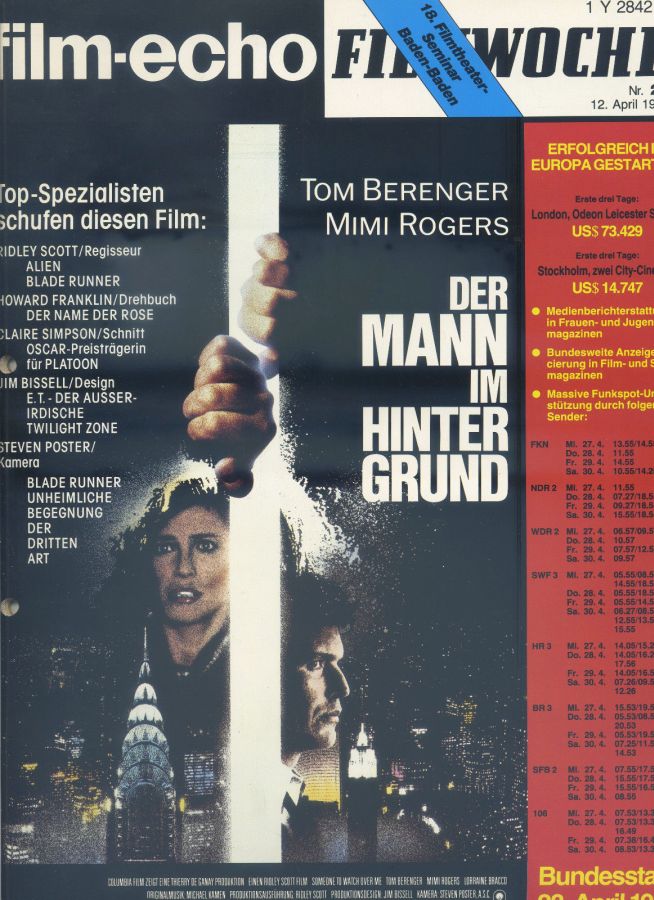 FILM-ECHO FILMWOCHE magazine side cover Issue 21 12 April 1988