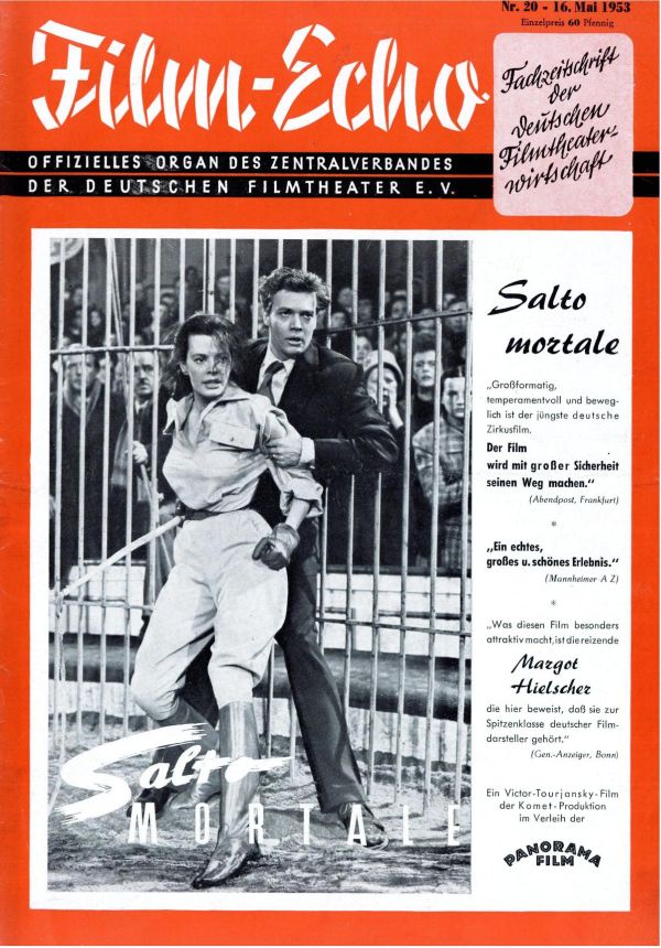 FILM-ECHO FILMWOCHE magazine side cover Issue 20 16 May 1953