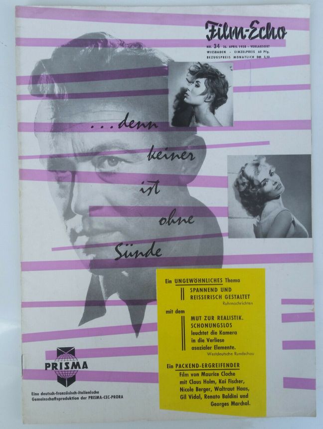 FILM-ECHO FILMWOCHE magazine side cover Issue 34 26 April 1958