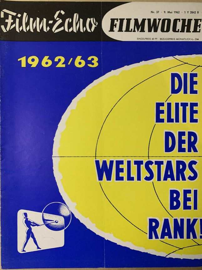 FILM-ECHO FILMWOCHE magazine side cover Issue 37 9 May 1958