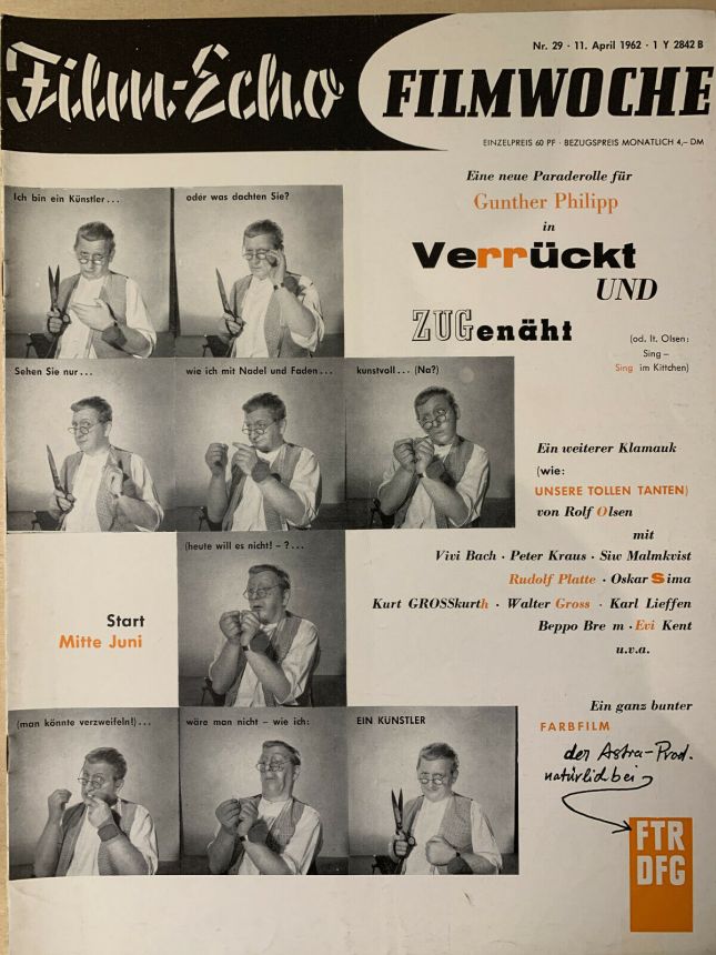 FILM-ECHO FILMWOCHE magazine side cover Issue 29 11 April 1962