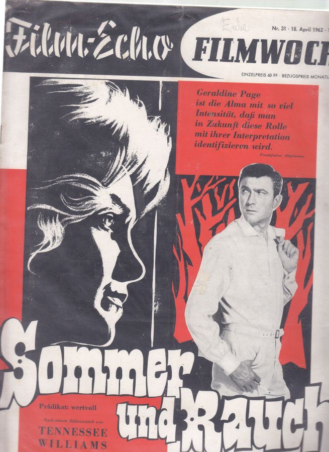 FILM-ECHO FILMWOCHE magazine side cover Issue 31 18 April 1962