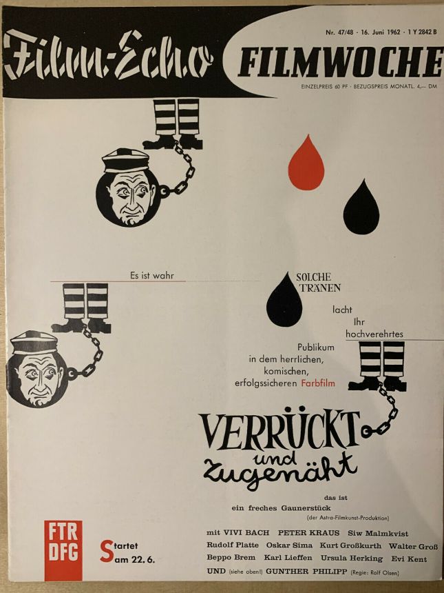 FILM-ECHO FILMWOCHE magazine side cover Issue 47-8 16 June 1962