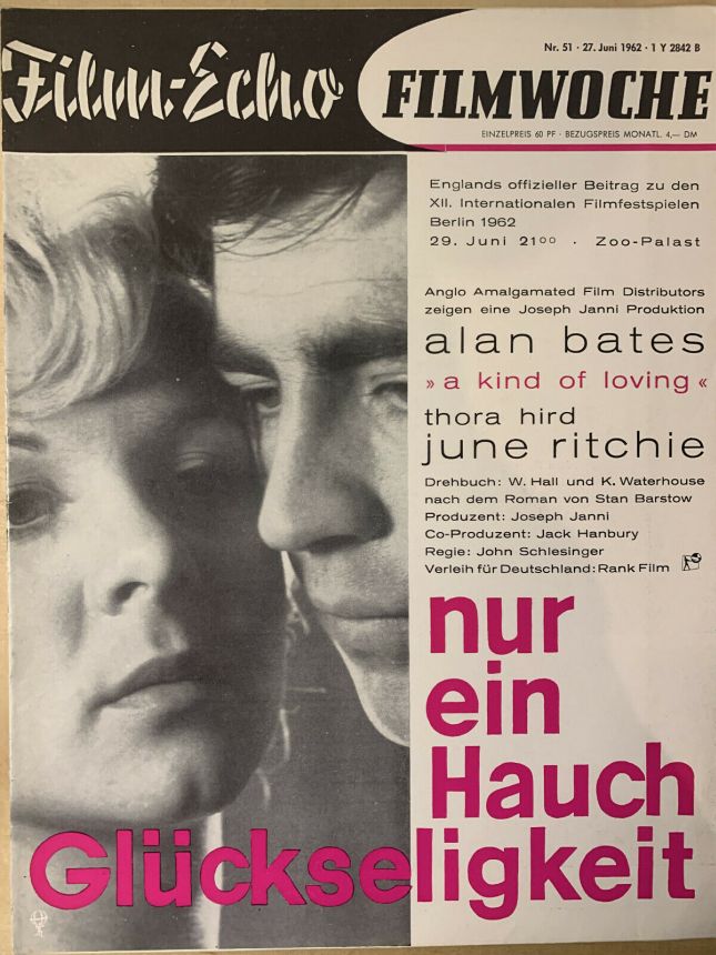 FILM-ECHO FILMWOCHE magazine side cover Issue 51 27 June 1962