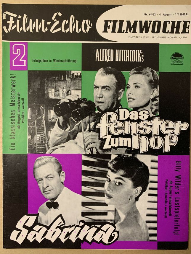 FILM-ECHO FILMWOCHE magazine side cover Issue 61-2 4 August 1962