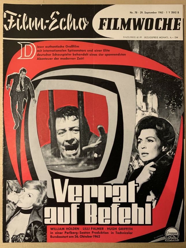 FILM-ECHO FILMWOCHE magazine side cover Issue 78 29 September 1962