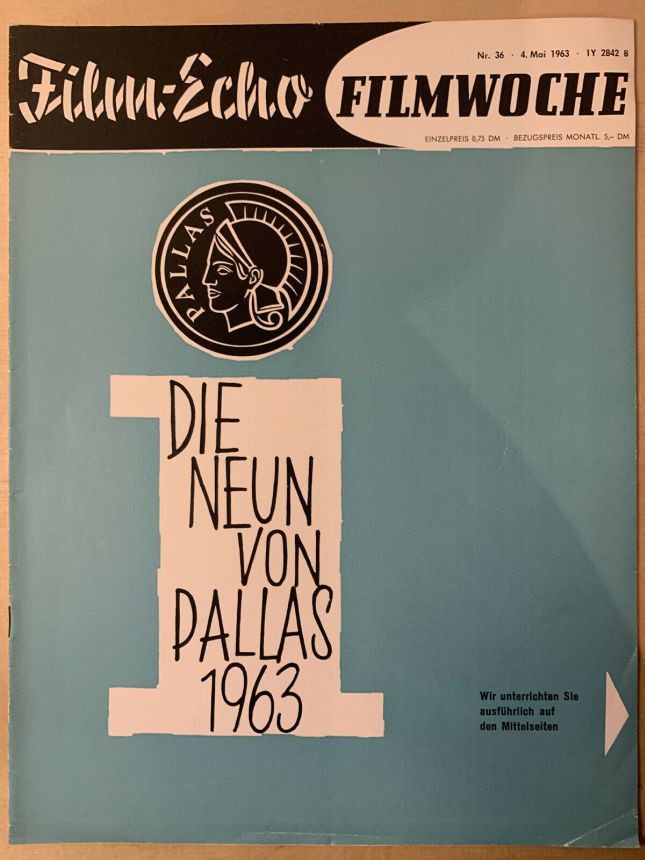 FILM-ECHO FILMWOCHE magazine side cover Issue 36 4 May 1963