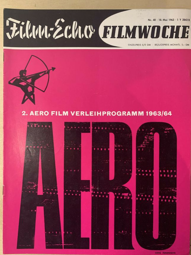 FILM-ECHO FILMWOCHE magazine side cover Issue 40 18 May 1963
