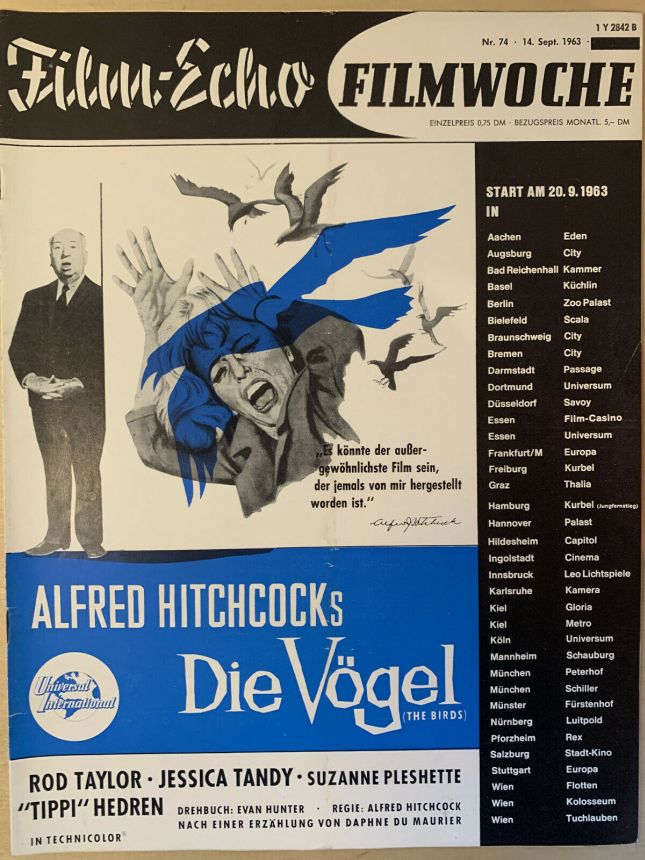FILM-ECHO FILMWOCHE magazine side cover Issue 74 14 September 1963