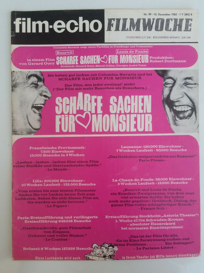 FILM-ECHO FILMWOCHE magazine side cover Issue 99 15 December 1965