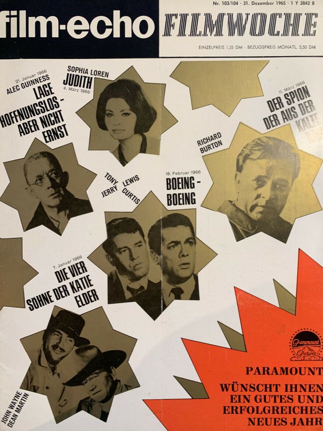 FILM-ECHO FILMWOCHE magazine side cover Issue 103-4 31 December 1965