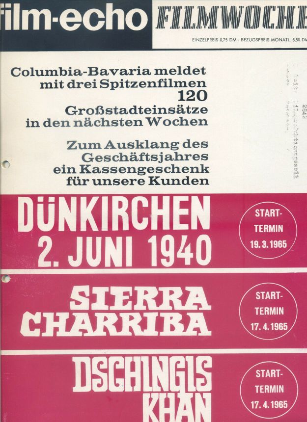 FILM-ECHO FILMWOCHE magazine side cover Issue 14   1965