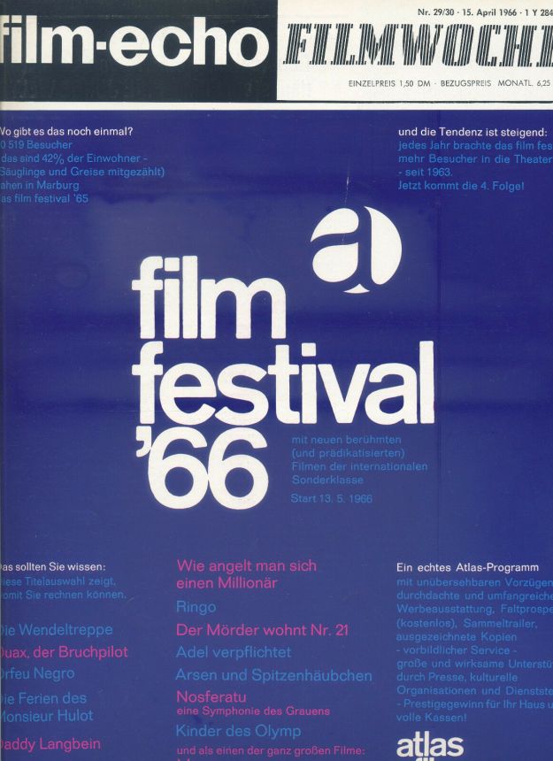 FILM-ECHO FILMWOCHE magazine side cover Issue 29-30 15 April 1966