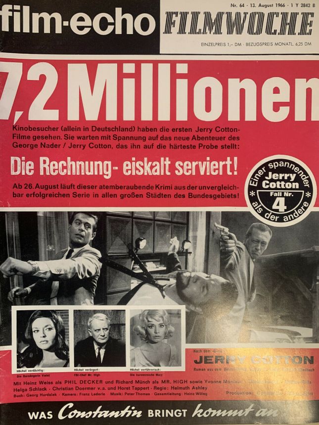 FILM-ECHO FILMWOCHE magazine side cover Issue 64 13 August 1966