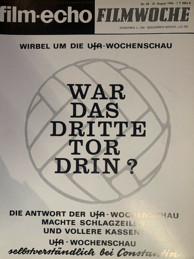 FILM-ECHO FILMWOCHE magazine side cover Issue 69 31 August 1966