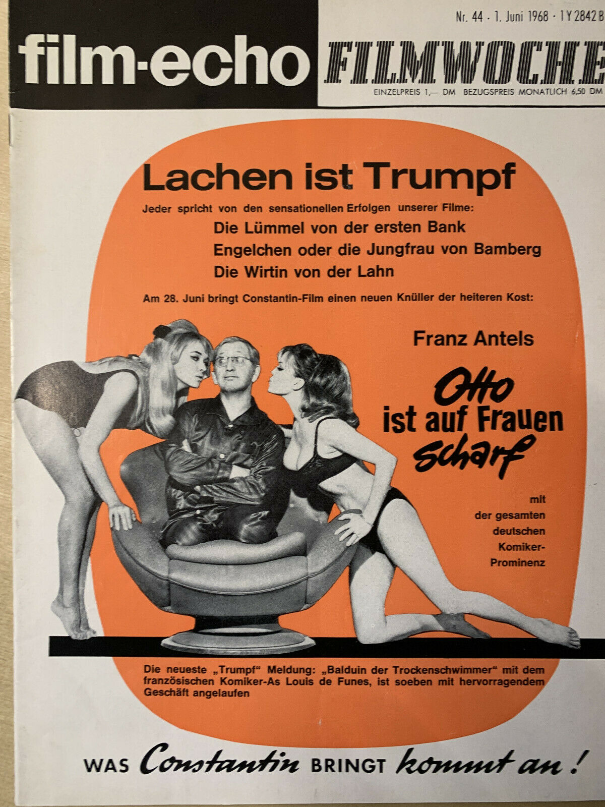 FILM-ECHO FILMWOCHE magazine side cover Issue 44 1 June 1967