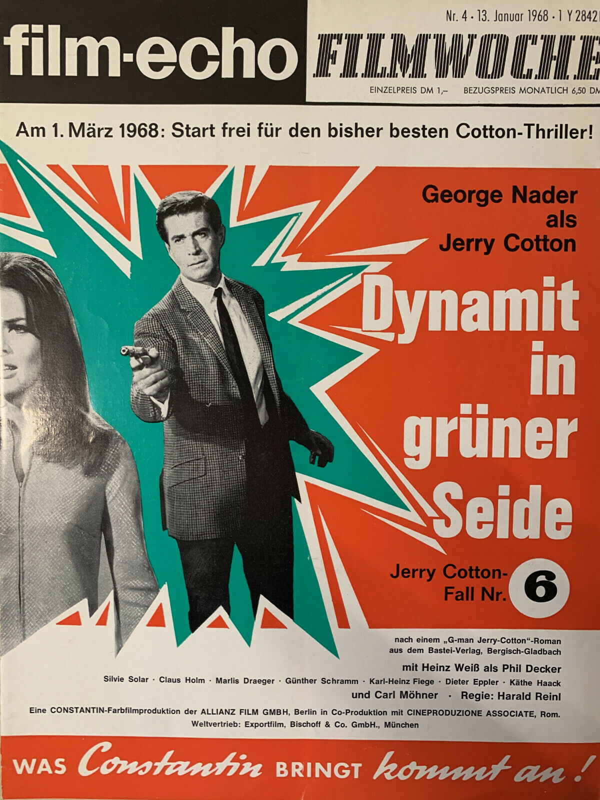 FILM-ECHO FILMWOCHE magazine side cover Issue 4 13 January 1968