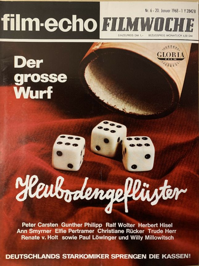 FILM-ECHO FILMWOCHE magazine side cover Issue 6 20 January 1968