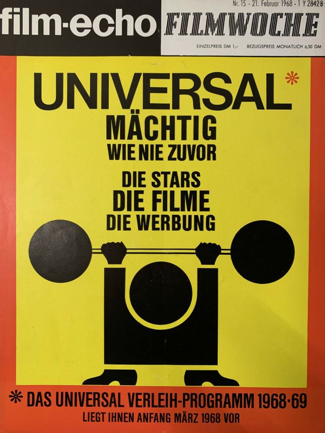 FILM-ECHO FILMWOCHE magazine side cover Issue 15 21 February 1968