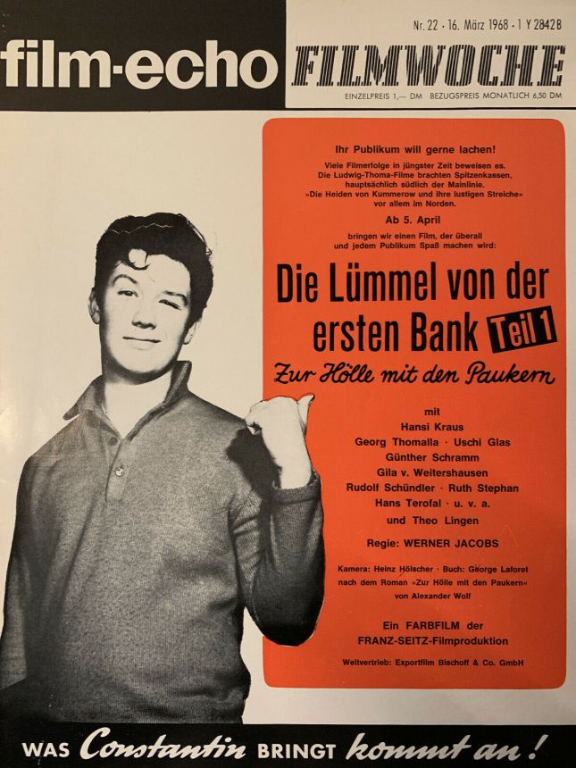 FILM-ECHO FILMWOCHE magazine side cover Issue 22 16 March 1968