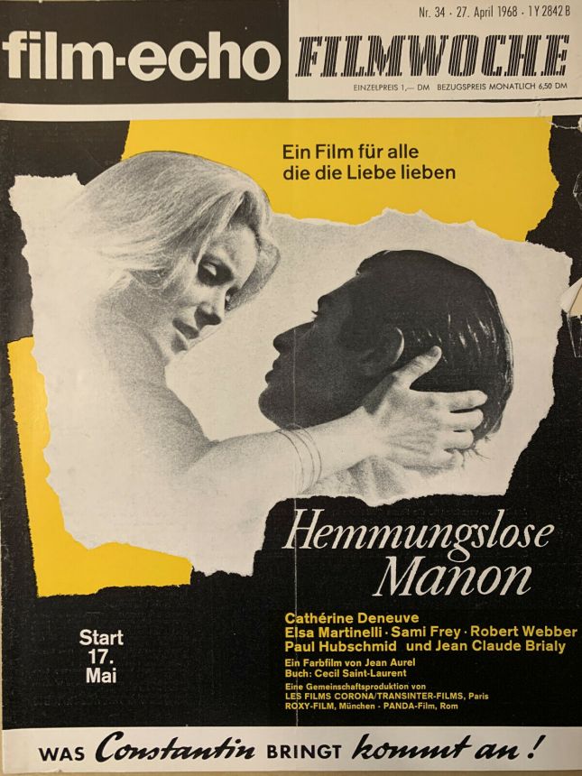FILM-ECHO FILMWOCHE magazine side cover Issue 34 27 April 1968