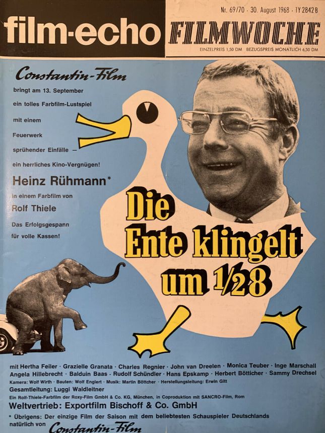 FILM-ECHO FILMWOCHE magazine side cover Issue 69-70 30 August 1968