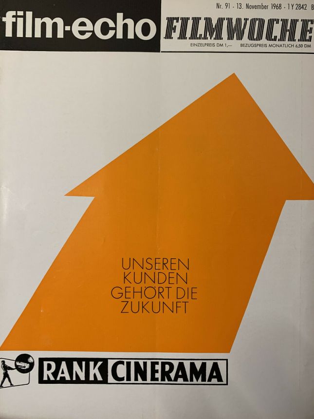 FILM-ECHO FILMWOCHE magazine side cover Issue 91 13 November 1968