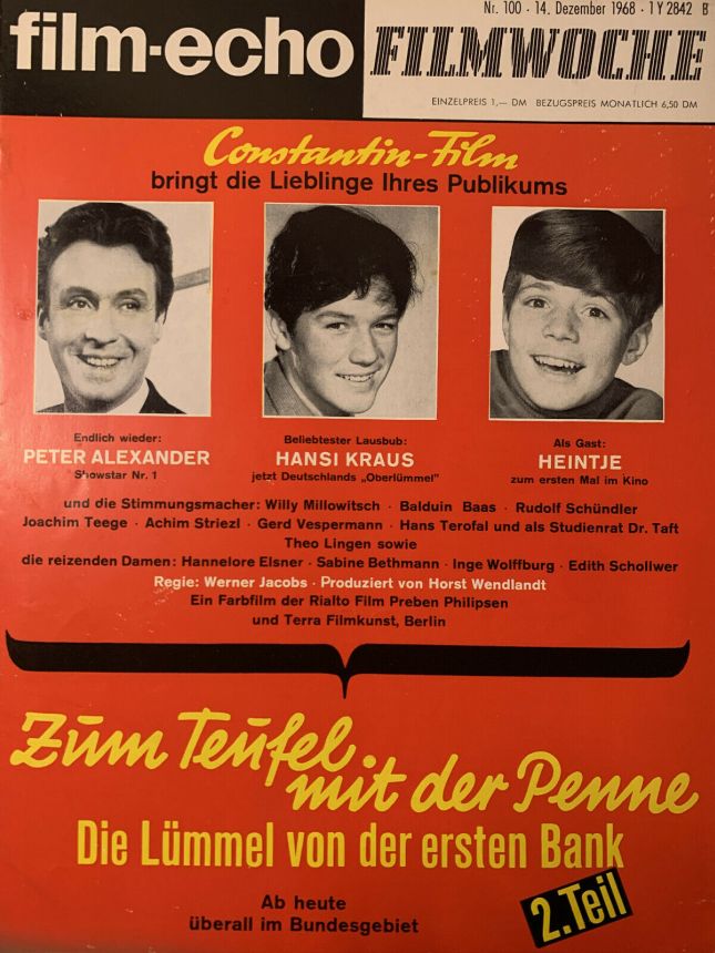 FILM-ECHO FILMWOCHE magazine side cover Issue 100 14 December 1968