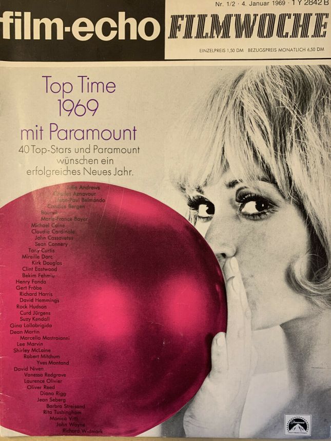 FILM-ECHO FILMWOCHE magazine side cover Issue 1-2 4 January 1969