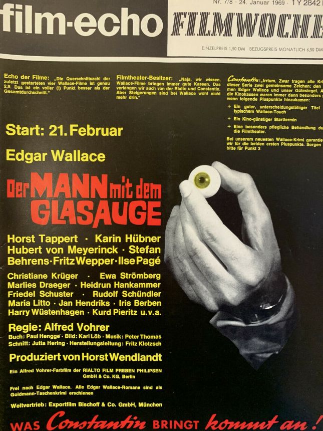 FILM-ECHO FILMWOCHE magazine side cover Issue 7-8 24 January 1969