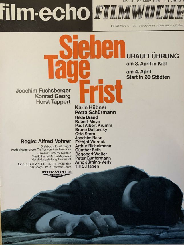FILM-ECHO FILMWOCHE magazine side cover Issue 24 22 March 1969