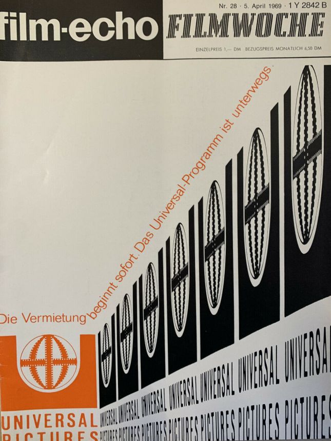 FILM-ECHO FILMWOCHE magazine side cover Issue 28 5 April 1969