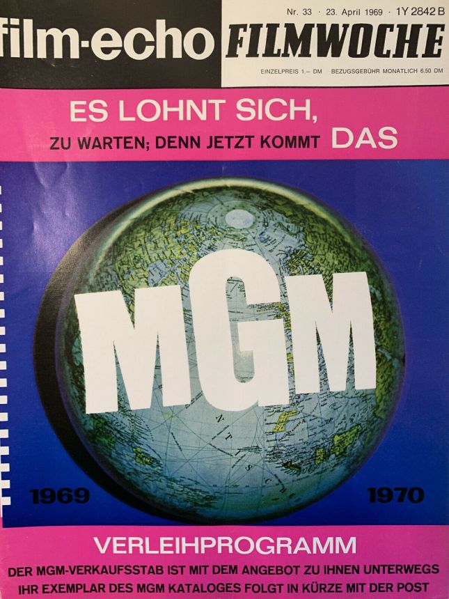 FILM-ECHO FILMWOCHE magazine side cover Issue 33 23 April 1969