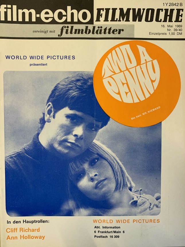 FILM-ECHO FILMWOCHE magazine side cover Issue 39-40 16 May 1969