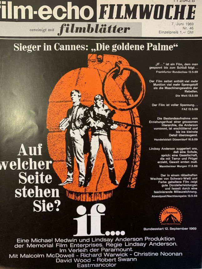 FILM-ECHO FILMWOCHE magazine side cover Issue 46 7 June 1969