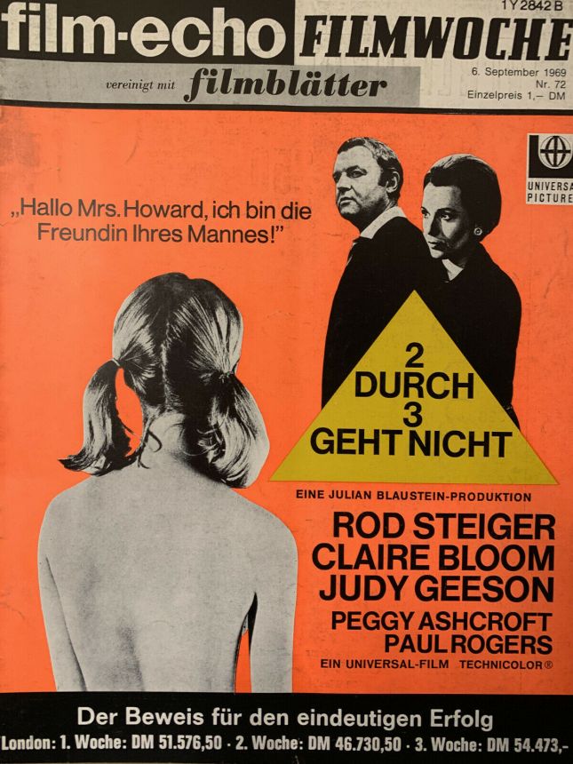 FILM-ECHO FILMWOCHE magazine side cover Issue 72 6 September 1969