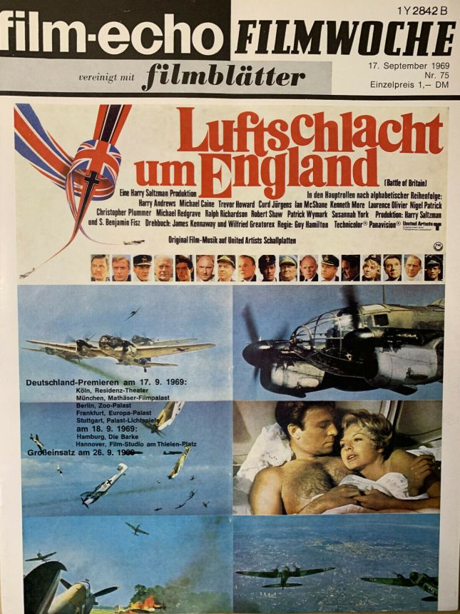 FILM-ECHO FILMWOCHE magazine side cover Issue 75 17 September 1969