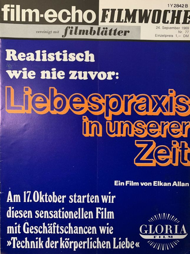 FILM-ECHO FILMWOCHE magazine side cover Issue 77 24 September 1969