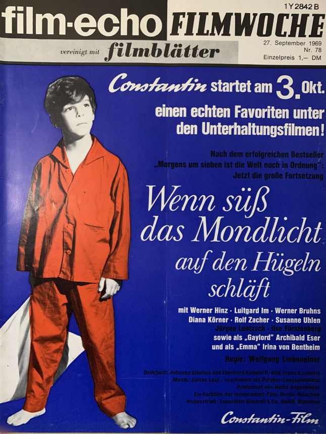 FILM-ECHO FILMWOCHE magazine side cover Issue 78 27 September 1969