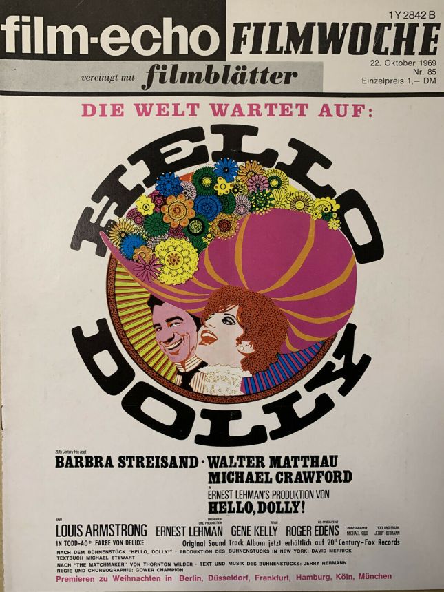 FILM-ECHO FILMWOCHE magazine side cover Issue 85 22 October 1969