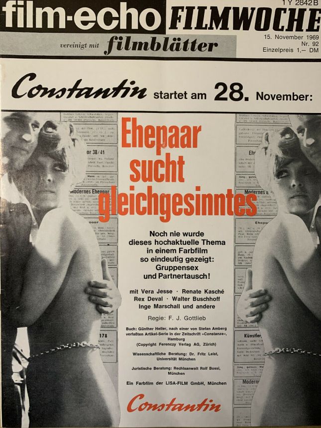 FILM-ECHO FILMWOCHE magazine side cover Issue 92 15 November 1969