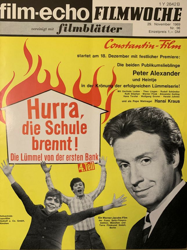 FILM-ECHO FILMWOCHE magazine side cover Issue 96 29 November 1969