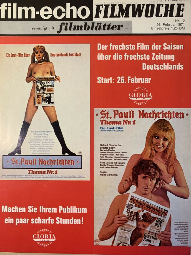 FILM-ECHO FILMWOCHE magazine side cover Issue 12 26 February 1971