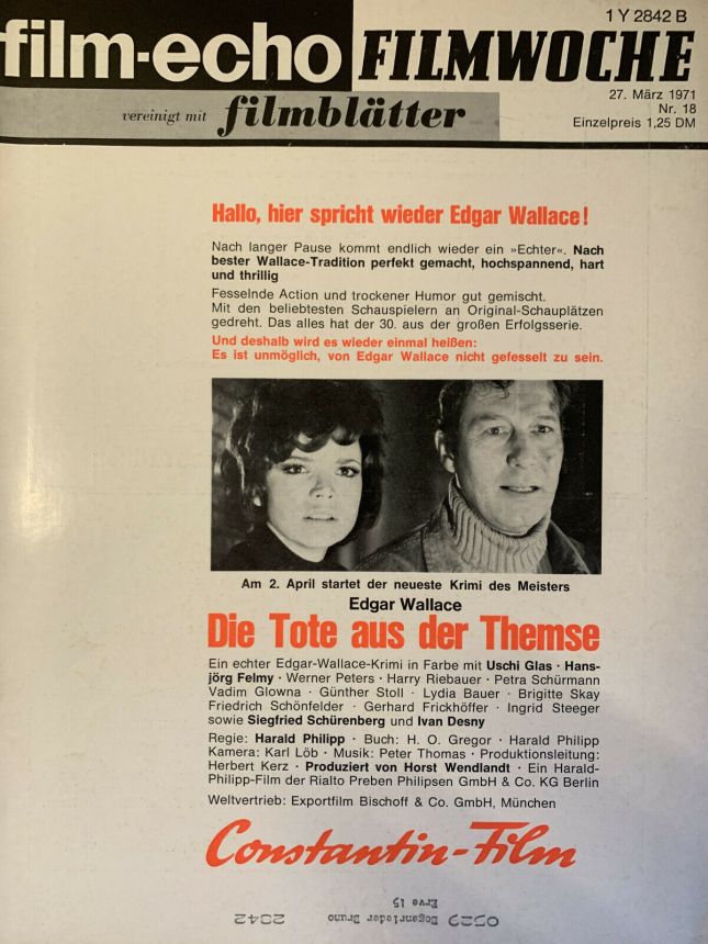 FILM-ECHO FILMWOCHE magazine side cover Issue 18 27 March 1971