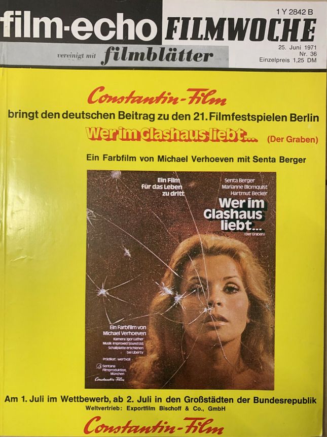 FILM-ECHO FILMWOCHE magazine side cover Issue 36 25 June 1971